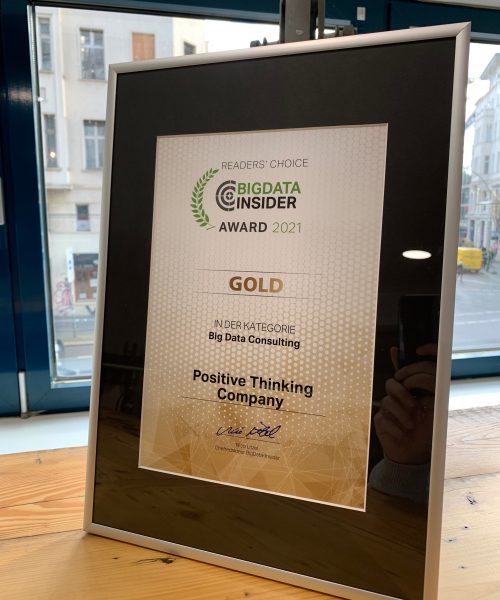 Positive Thinking Company Deutschland gewinnt Gold beim Big Data Insider Award 2021