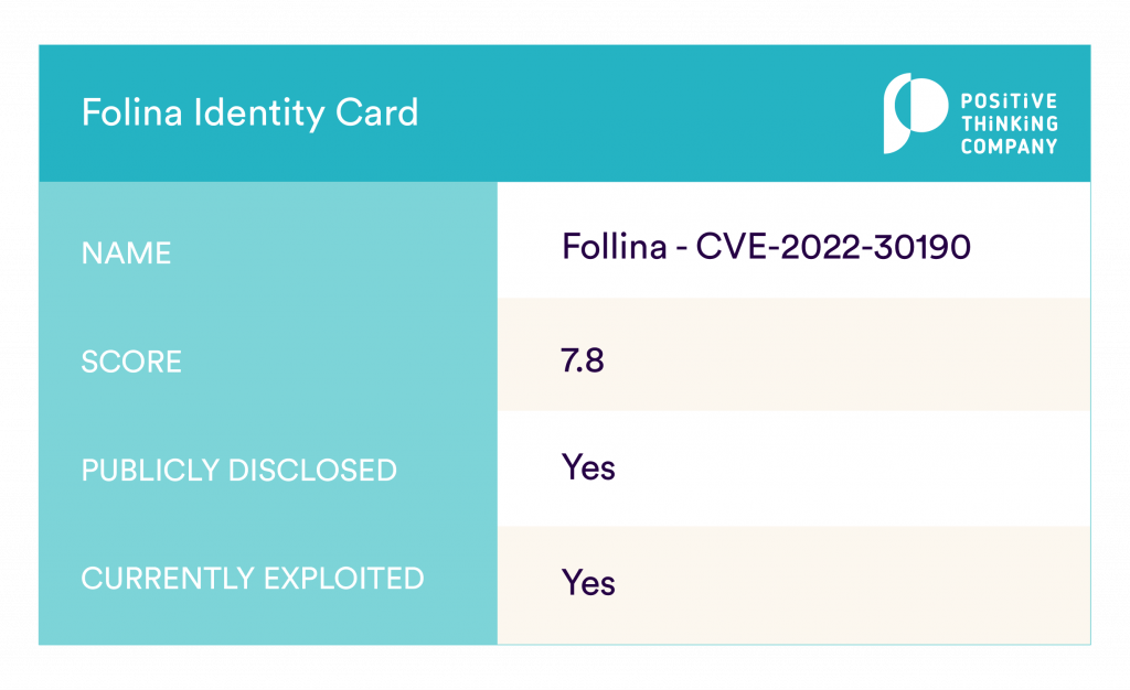 CVE - Follina - ID card